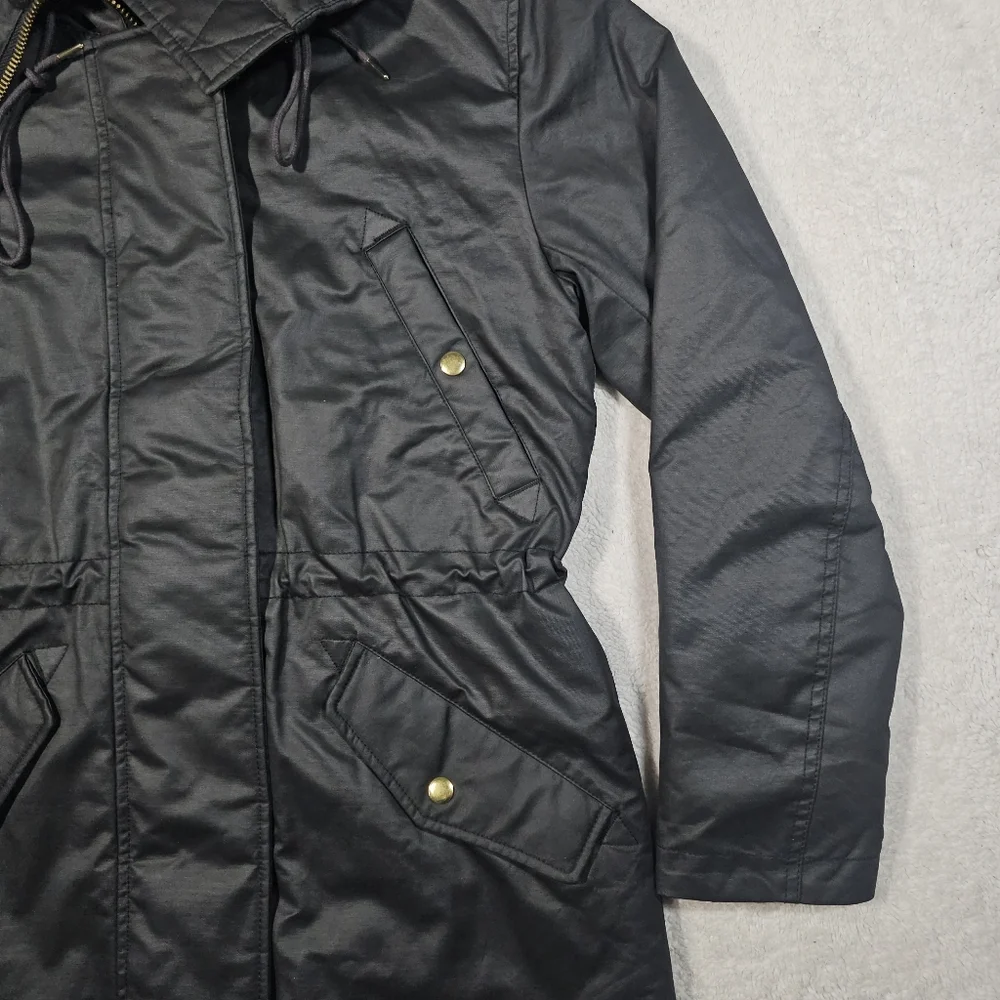 J. Crew Black Utility Hooded Jacket